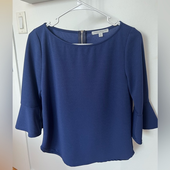 Green Envelope Tops - Navy Blue Blouse